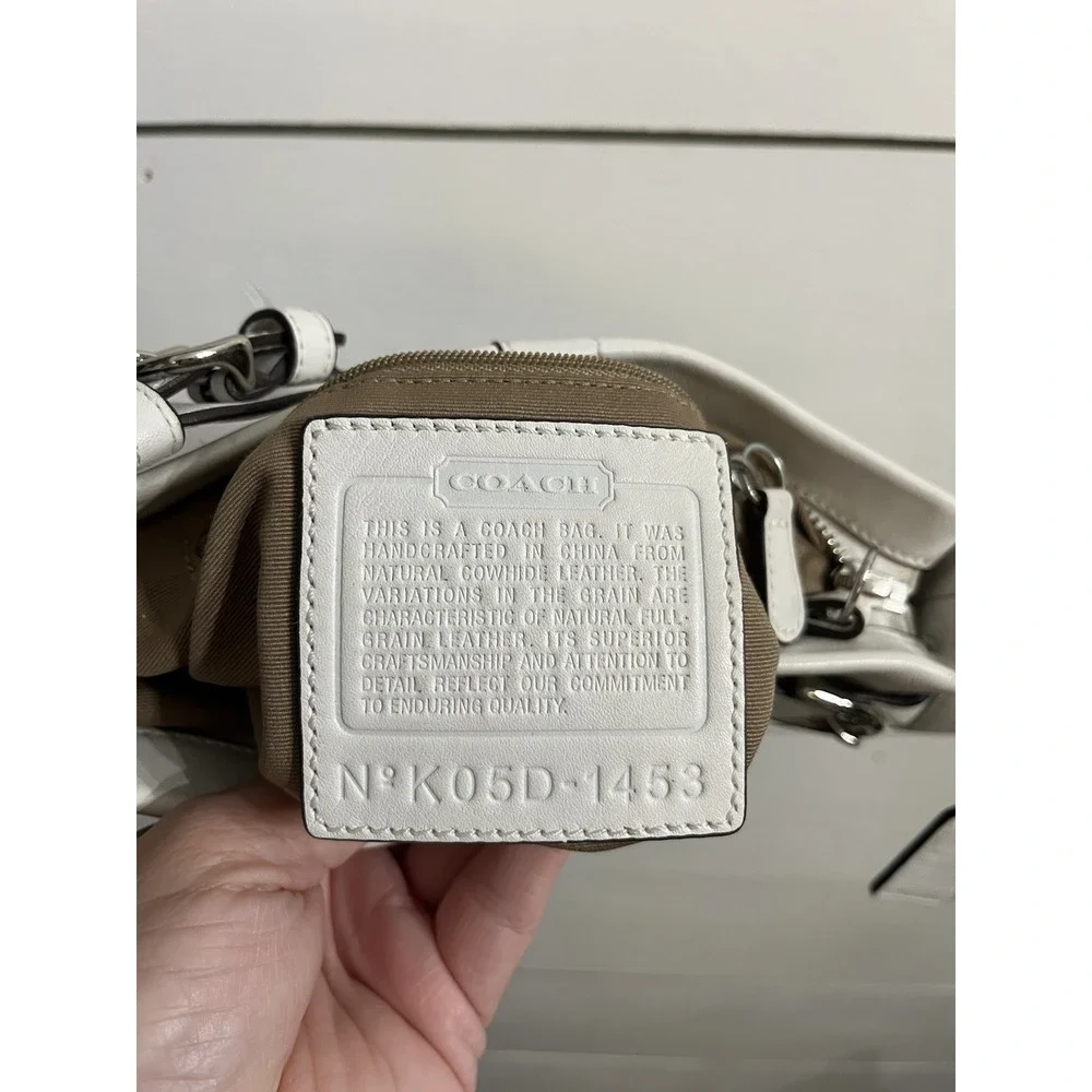 Coach Vintage White Leather‎ Hobo Handbag Bucket bag purse shoulder 1453 Y2K